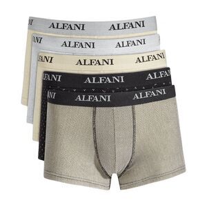 ALFATECH by ALFANI Men's 5-Pk. Moisture-Wicking Trunks - Black/Tan S